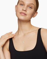 Cushion Pendant Necklace in 18K Yellow Gold with Diamonds, 8mm